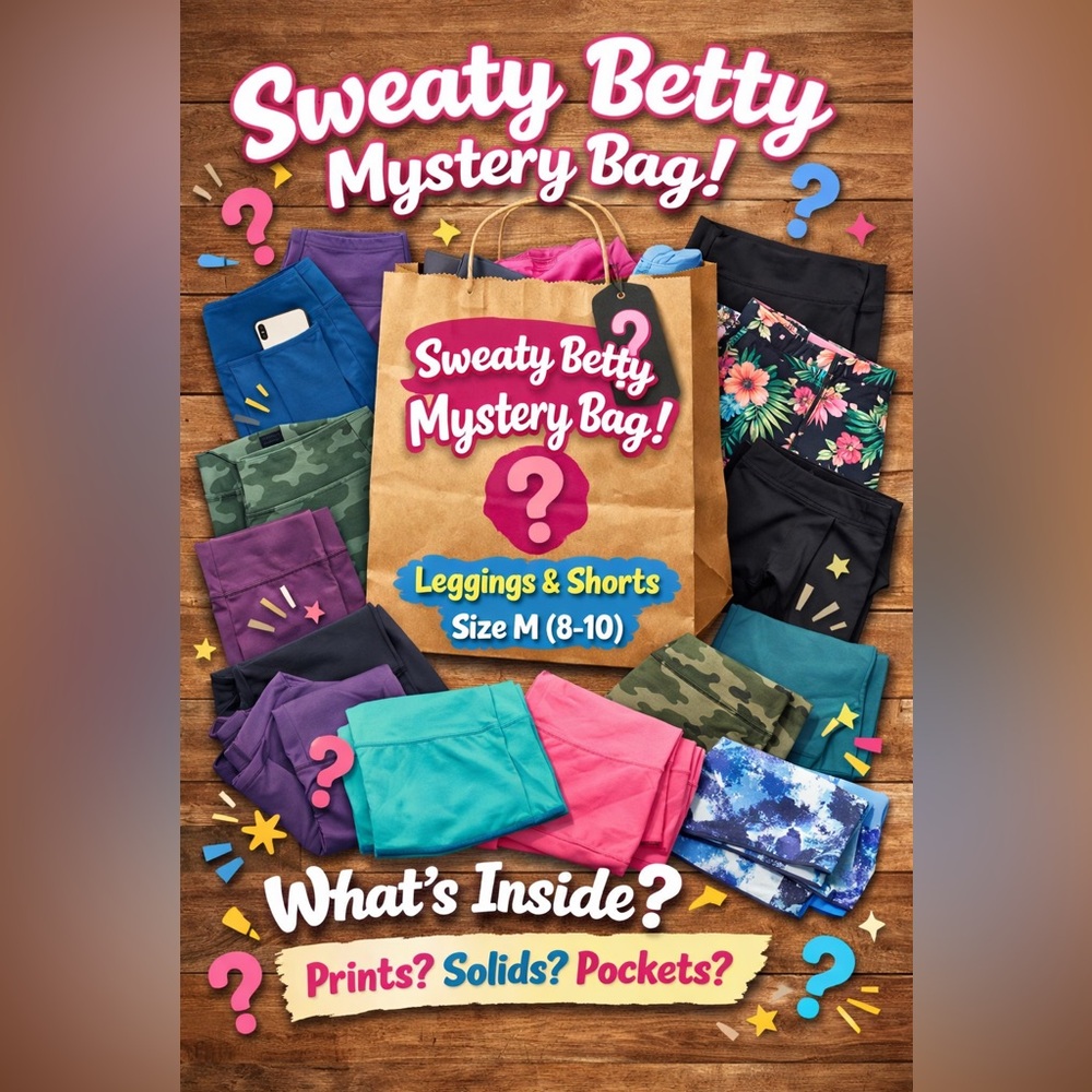 Sweaty Betty Mystery Bag Leggings & Shorts Size M (8–10), 5 pieces included
